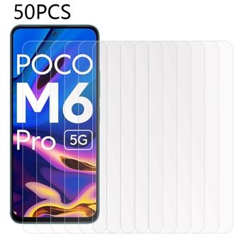 50 st HD Clarity skärmskydd för Xiaomi Poco M6 Pro 5G, härdat glas Anti- Scratch telefonskärmfilm