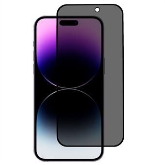 För iPhone 15 Pro heltäckande matt skärmskydd 180-graders Spy av härdat glas med antidammnät