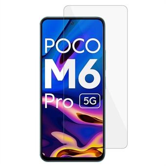 För Xiaomi Poco M6 Pro 5G Telefon Skärmskydd 0,3 mm Arc Edge Tempered Glass HD Clear Film