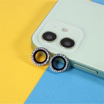 2st Bling Crystal Lens Glas Protector Cover Ring [Color Random] för iPhone 11/12 mini / 12