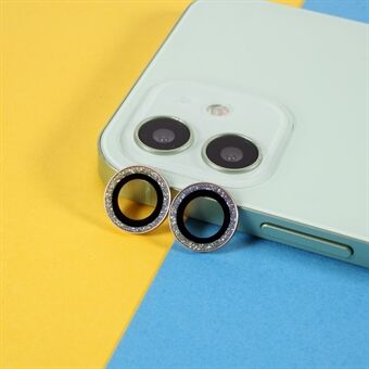 2st diamantkamera linsskydd metallring lins Ring [Color Random] för iPhone 12/12 mini / 11