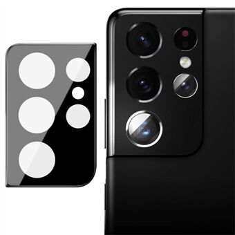 IMAK Full täckning Scratch härdat glas kameralinsfilmsskydd (svart version) för Samsung Galaxy S21 Ultra 5G