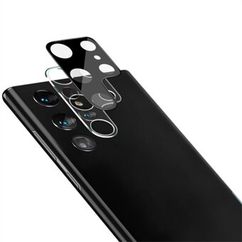 IMAK Slitstark High Definition Klart härdat glas linsfilm + akryl linsskydd (svart version) för Samsung Galaxy S22 Ultra 5G