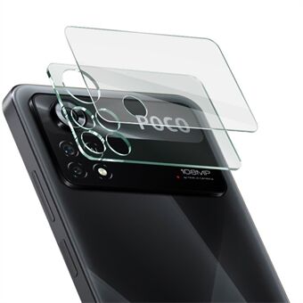 IMAK för Xiaomi Poco X4 Pro 5G Full täckning Hög transparens Klart härdat glas Kameralinsfilm + Akryllinsskydd