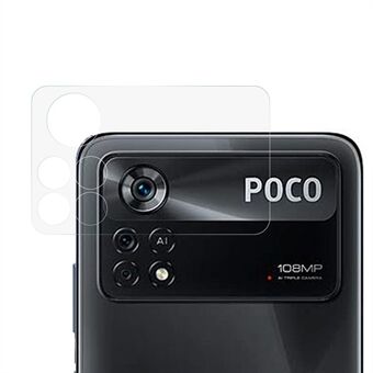 För Xiaomi Poco X4 Pro 5G Crystal Camera Lins Protector Auto Adsorption Bubbelfritt härdat glas bakre kameralinsskydd