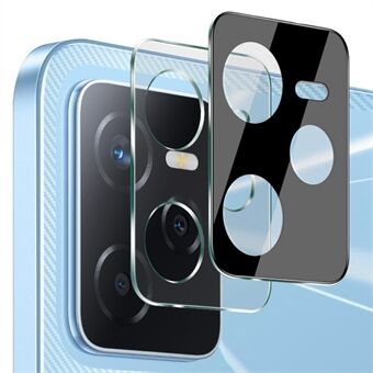 IMAK For Realme Narzo 50A Prime integrerad kameralins skärmskydd i härdat glas linsfilm + akryllinslock (svart version)