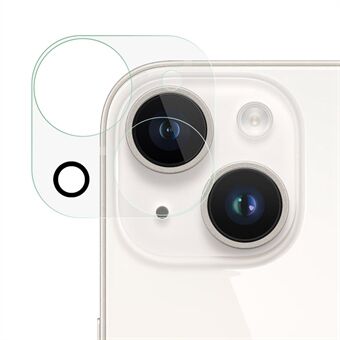 RURIHAI för iPhone 14 Plus 3D-kamera linsskydd Anti-skrapa HD hög aluminium-silikon glas linsfilm
