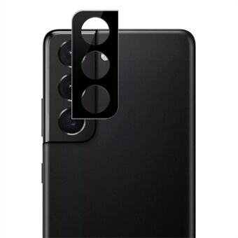 AMORUS kameralinsskydd för Samsung Galaxy S21 5G / S21+ 5G, Anti-damm Silke Printing HD Klart härdat glas linsskyddsfilm - svart