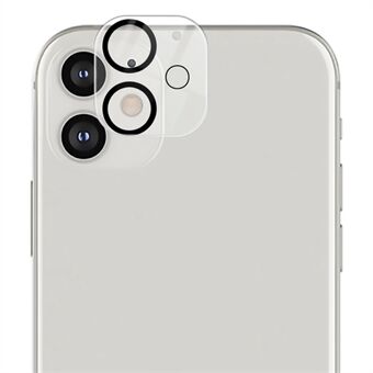 AMORUS för iPhone 12 mini 5,4 tums Silke Printing HD Kameralinsskydd Anti-explosionshärdat glas Kameralinsfilm med svart cirkel