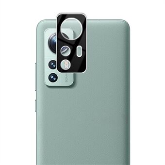 AMORUS Silk Printing Kameralinsskydd för Xiaomi 12 Pro 5G, splittringssäker HD Klart härdat glas linsskyddsfilm - svart