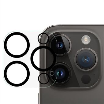 För iPhone 14 Pro / 14 Pro Max Anti-exponeringslinsskydd i ett stycke härdat glas bakre kameraskydd