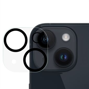 För iPhone 14/14 Plus härdat glas Anti-exponeringslinsskydd i ett stycke Anti- Scratch bakre kameraskydd