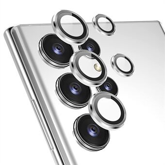 ENKAY HAT Prince För Samsung Galaxy S23 Ultra 1 set Kameralinsskydd Aluminiumlegering Härdat glas Nattcirkel Ring