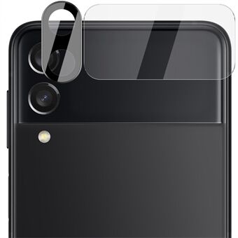 IMAK för Samsung Galaxy Z Flip4 5G linsfilm i härdat glas + linsskydd i akryl (svart version) med litet skärmskydd i glas bak