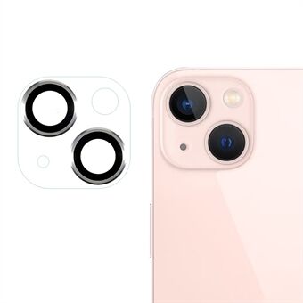 RURIHAI för iPhone 14/14 Plus genomskinligt kameralinsskydd metall + akryl HD klar linsfilm baktill