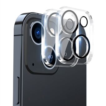 ENKAY HAT- Prince 2st/set för iPhone 14/14 Max Bakre kamera linsfilm härdat glas heltäckande linsskydd, svart Ring