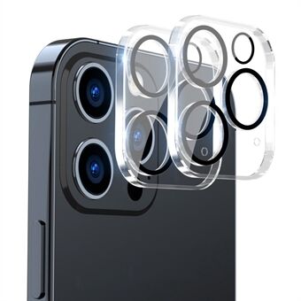 ENKAY HAT- Prince 2st/set för iPhone 13 Pro /13 Pro Max Heltäckande kameralinsskydd Klart härdat glasfilm, svart Ring