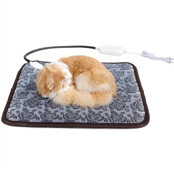 Blommönster Elektrisk filt för husdjur Justerbar temperatur Vattentät varmare filt Hund Katt Värmedyna, 45*70 cm