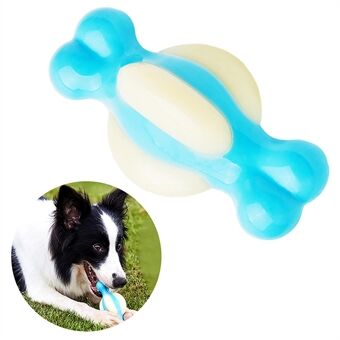 EETOYS PA+PU Hundtuggleksaker Interaktiva husdjursleksaker Valptänder Tuggben med hantelboll (BPA-fri, ingen FDA-certifierad), storlek: S