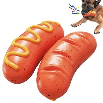 Söt korvdesign TPR-sällskapsdjur som tuggar Pipande leksakshund som leker barnbitleksak (BPA-fri, med FDA-certifikat)