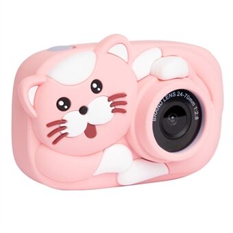 Cartoon Cat Kids Camera 2,4-tum IPS HD-skärm 2600W Smart Focus Timing Shooting Videoinspelare (med 16G TF-kort)