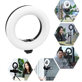 VIJIM VL64 Mini Selfie LED- Ring 3 ljuslägen 3200K-5600K med kallskofäste för Vlog Live