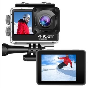 F200AA HD Dual Screen 1080P Actionkamera Trådlös WiFi Bärbar Outdoor DV Sportkamera med vattentätt fodral