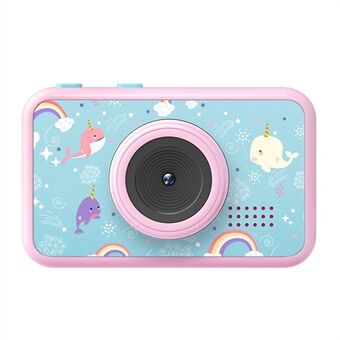 AD-G29D 2,4 tums skärm Kids Fram/bak Dubbelkamera Bärbar handhållen minikamera med spel/filter/ramar