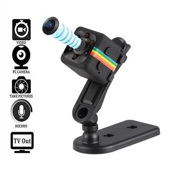 SQ11 1080P Full HD Mini Sports DV-kamera Night Vision Motion Detection Loop Recording - Svart