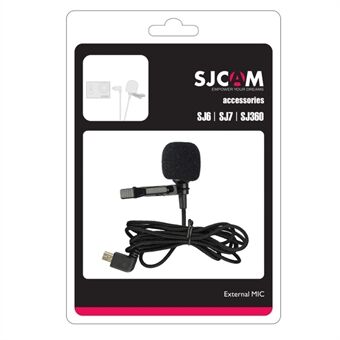 SJCAM extern mikrofon med klämma för SJCAM SJ6 / SJ7 / SJ360 actionkamera (kort version) - svart