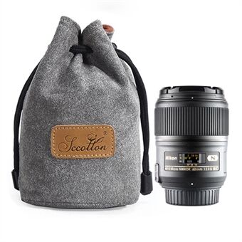 JCCOTTON FB-00001 Soft Camera Bag for Canon Nikon DSLR Handbag Drawstring Design Lens Carrying Bag, Size: S