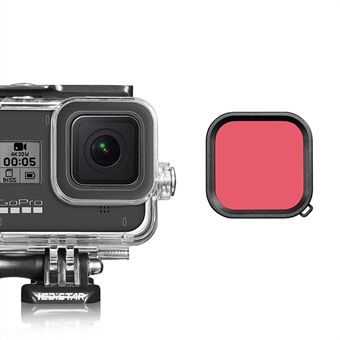 Filter Lens Diving Color Correction Tillbehör för GoPro Hero 8 Vattentätt hölje - Röd