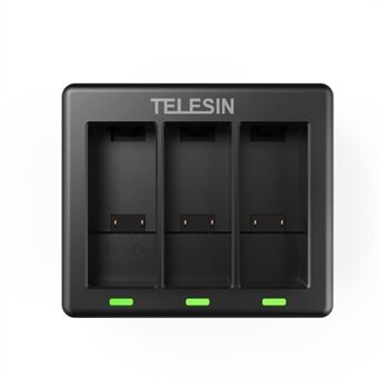 TELESIN AT1103 Trippelkanals batteriladdare för GoPro HERO 9 - Svart