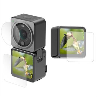 [Version med dubbla skärmar] 1 set AGDY03 High Definition 9H kameralinsskärm i härdat glas Skyddsfilm för DJI Action 2