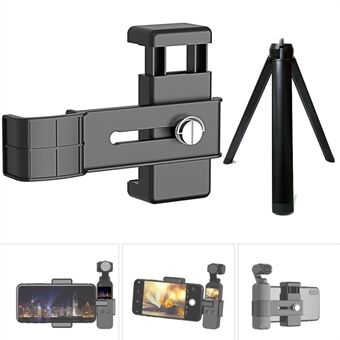 AGDY31 Multi-angle Shooting PC-telefonklämma + kamerahållare + aluminiumstativ med 1/4-gränssnitt för DJI Osmo Pocket 1/2
