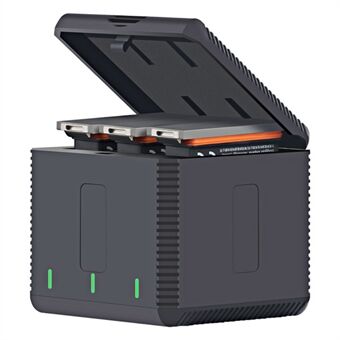 RUIGPRO AGDY39 Lagringstyp 3 platser Batteriladdare Snabbladdare för DJI Osmo Action Camera