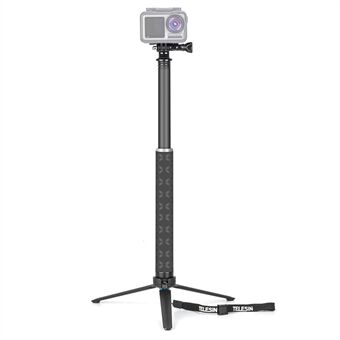 TELESIN GP-MNP-90T För GoPro Hero 8/7/6 Actionkamera Kolfiber Selfie Stick Utdragbart Stand