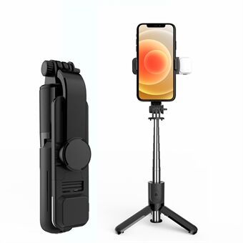 L11S Mini trådlös Bluetooth Selfie Stick hopfällbart stativ Monopod med Fill Light Fjärrslutare för Smart Phone