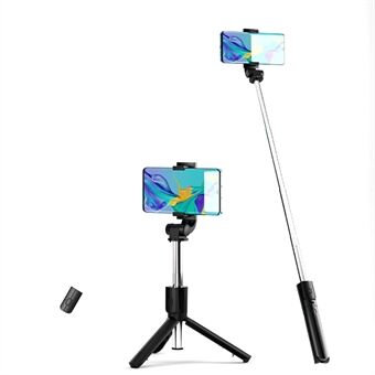 A02 förlängbart Stand med fjärrkontroll Bärbar hopfällbar Bluetooth Monopod Selfie Stick, svart