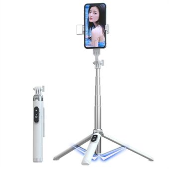 P160D 1.6m Extendable Selfie Stick Camera Tripod Stand with Single Fill Light and Wireless Bluetooth Remote Control