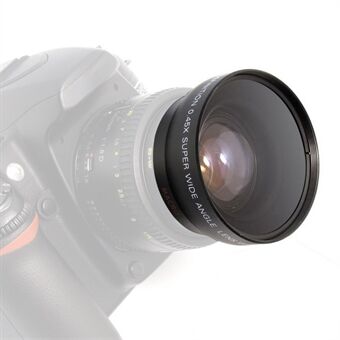 52 mm 0,45X vidvinkelobjektiv + makroobjektiv med förvaringsväska Kameratillbehör Lins 18-55 mm