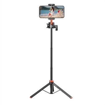 UURIG 1,3 m utdragbart multifunktionellt bärbart Stand Mobiltelefonstativ med Stand för selfies/videoinspelning/vloggning/livestreaming