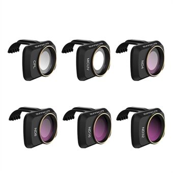 SUNNYLIFE MM-FI9258 6st/set för DJI Mini SE/Mini 2/Mavic Mini MCUV+CPL+ND4+ND8+ND16+ND32 Flerskiktsbeläggning Optiskt glas kameralinsfilter