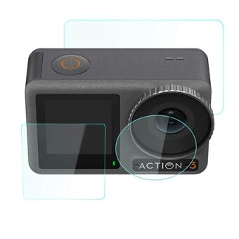 BDRRC för DJI Osmo Action 3 kamera härdat glasfilm Explosionssäker skärmlinsskyddsset