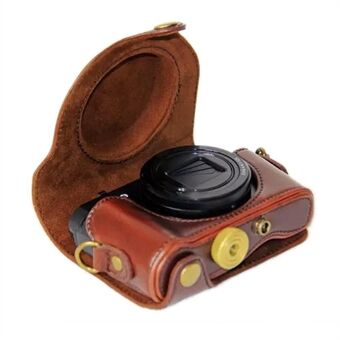 Avtagbar kameraväska i PU-läder Skyddsfodral med axelrem för Sony HX90 / WX500