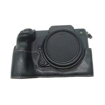 För Fujifilm GFX100S / 50S II PU-läderkamerafodral Batteriöppningsdesign Halvkroppsskyddsskydd