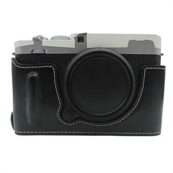 För Fujifilm X-E4 PU Läderkamera Bottenfodral Batteriöppningsdesign Skyddande halvkroppsskydd