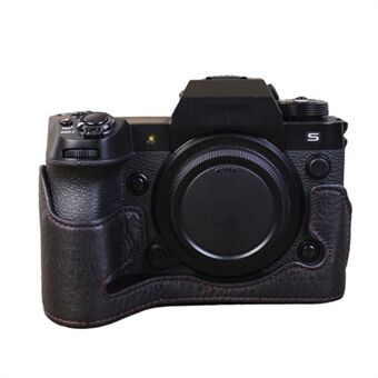 För Fujifilm X-H2s kamera bottenskal Äkta läder Stor öppningsdesign Skyddande halvkroppsskydd