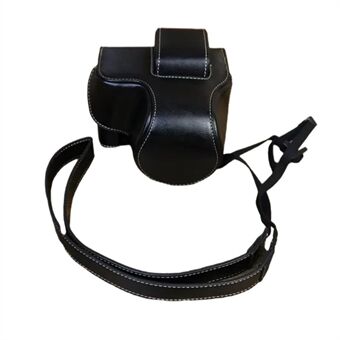 Skyddsväska i PU-läder för Canon EOS R10 18-45 mm objektiv, vintage mini förvaringsväska med axelrem