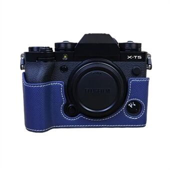 För Fujifilm X-T5-kamera PU-läderskyddsfodral Batteriöppningsdesign Halvkroppsskydd med handrem